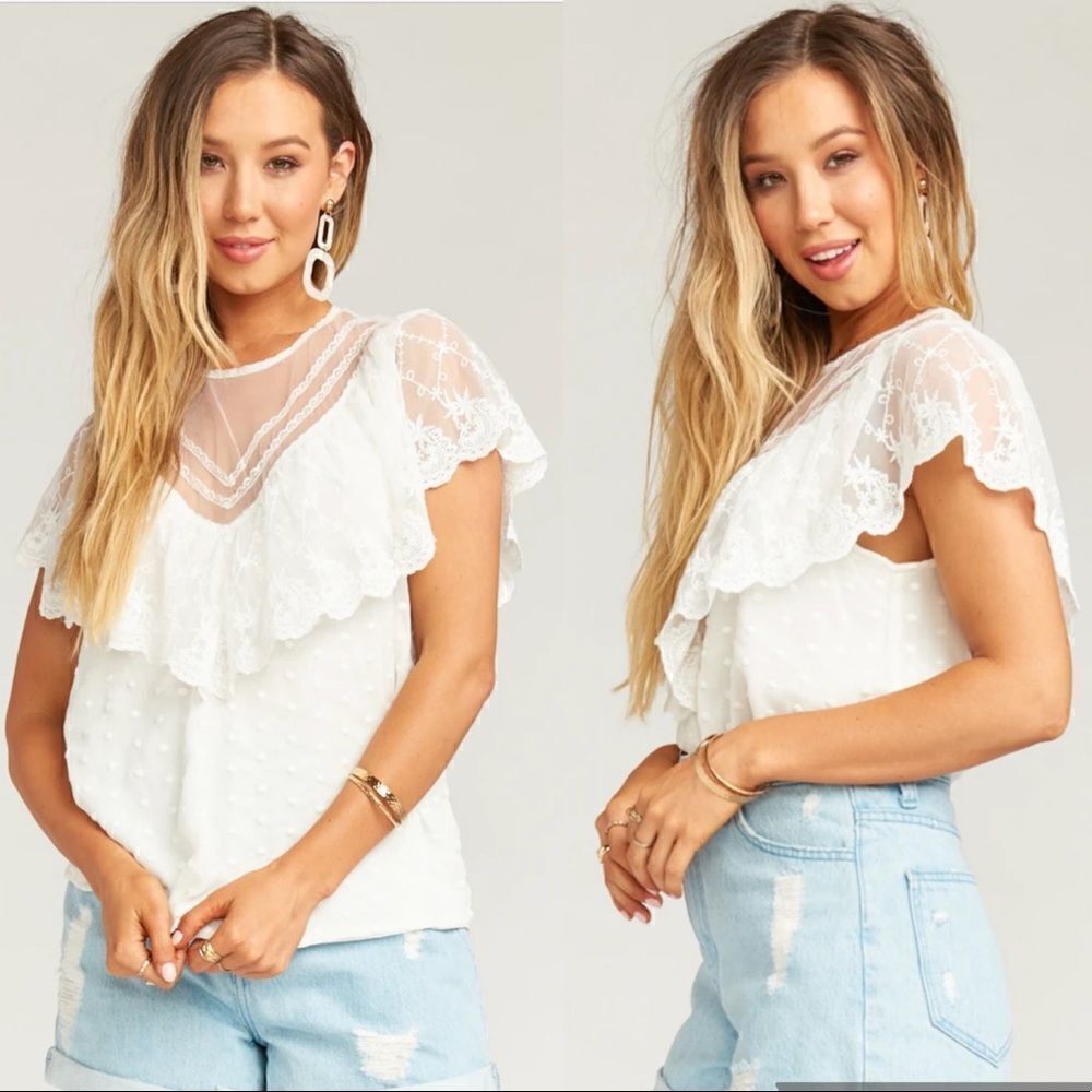 Show Me Your Mumu Louisa Top in White Lace